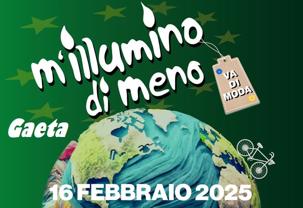 La Città di Gaeta aderisce alla XIX edizione di "M’illumino di meno”. Domenica sera 16 febbraio resteranno spente le luci di alcuni simboli della c...