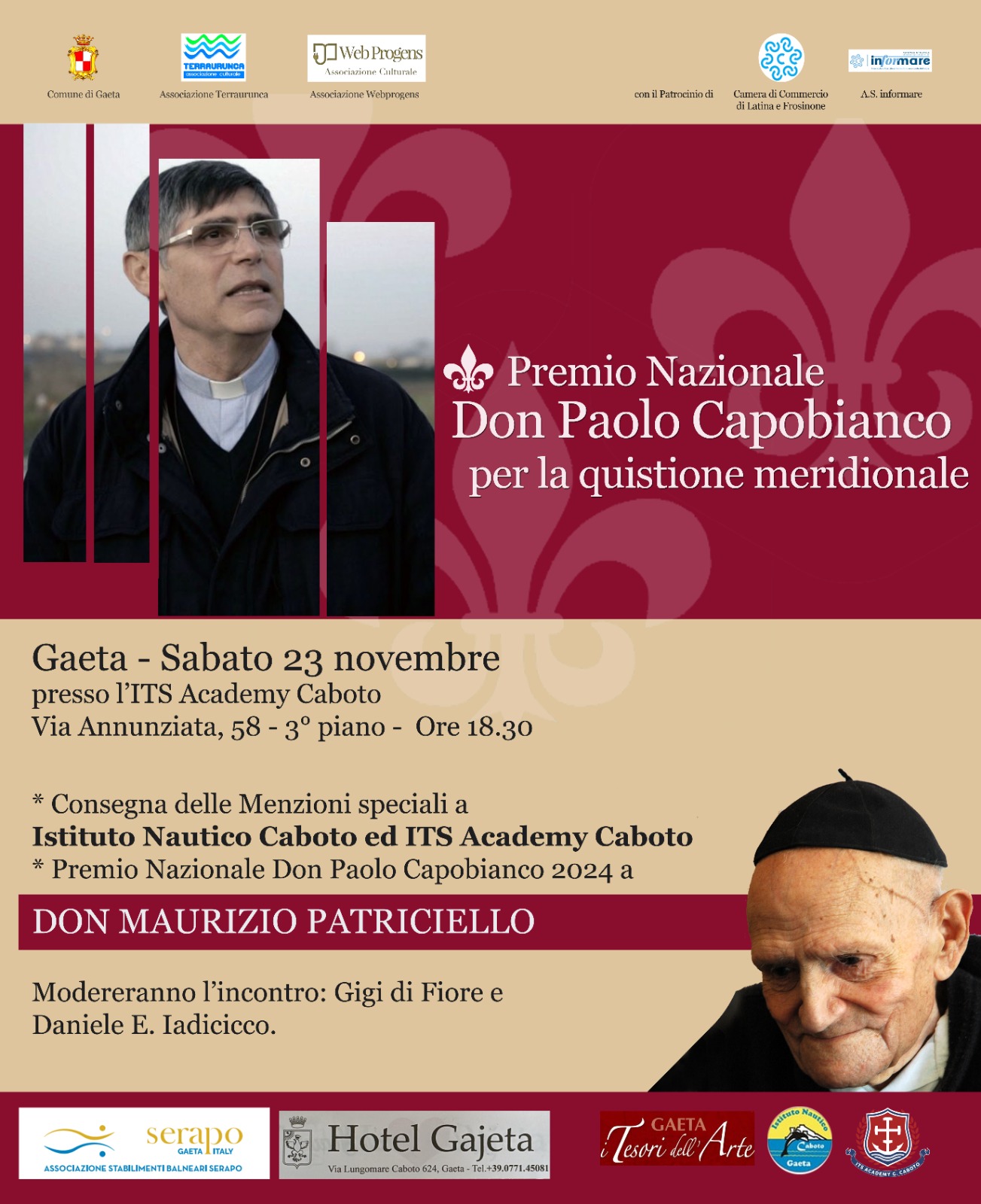 Sabato 23 novembre l’edizione 2024 del Premio Nazionale Don Paolo Capobianco. A ricevere il significativo riconoscimento Don Maurizio Patriciello